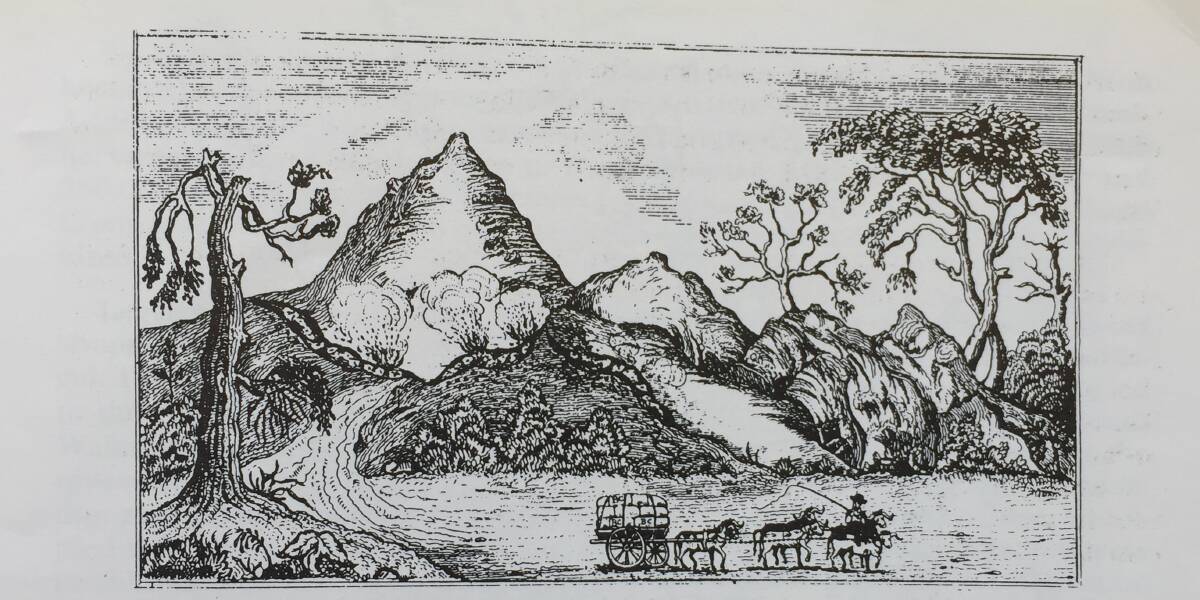 Draw Fire: Burning Mountain in the 1830s. Artist: James Maclehose.   