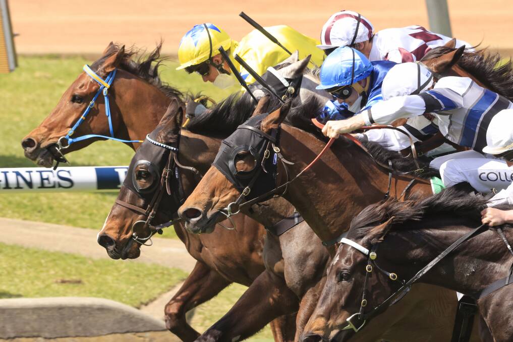 PHOTO FINISH: Sam Kavanagh-trained The Fossil (inside) takes out the TAB Highway Class 2 Handicap at Rosehill on Saturday. Jockeys in that race wore black armbands in memory of Alan Scorse. Picture: Mark Evans/Getty Images 