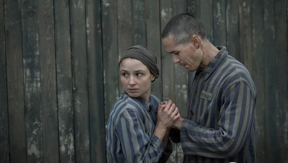 Anna Prchniak as Gita Fuhrmannova and Jonah Hauer-King as Lale Sokolov in The Tattooist of Auschwitz. Picture Stan