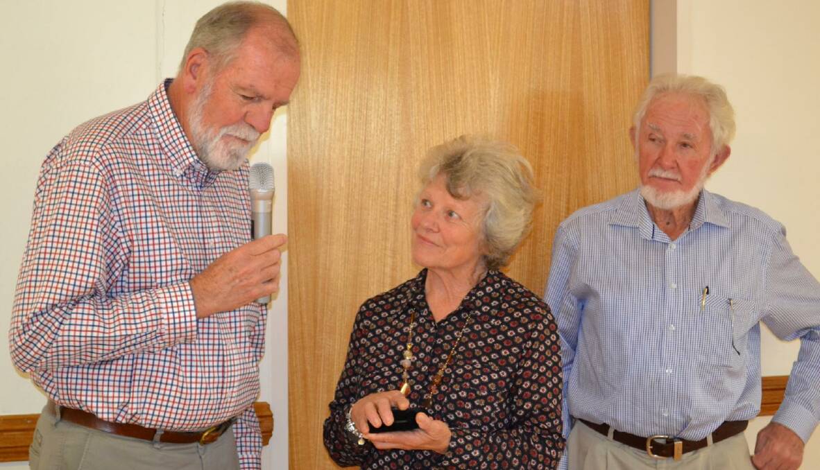 RECOGNITION: RSL LifeCare chairman Bill Riddington with Anne McDonald and Ray Neilson OAM at the presentation ceremony on October 4. 
