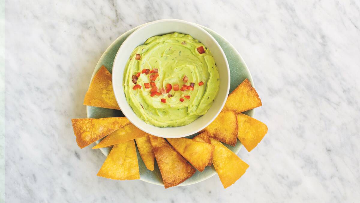 Guacamole with homemade tortilla chips. Picture: Supplied