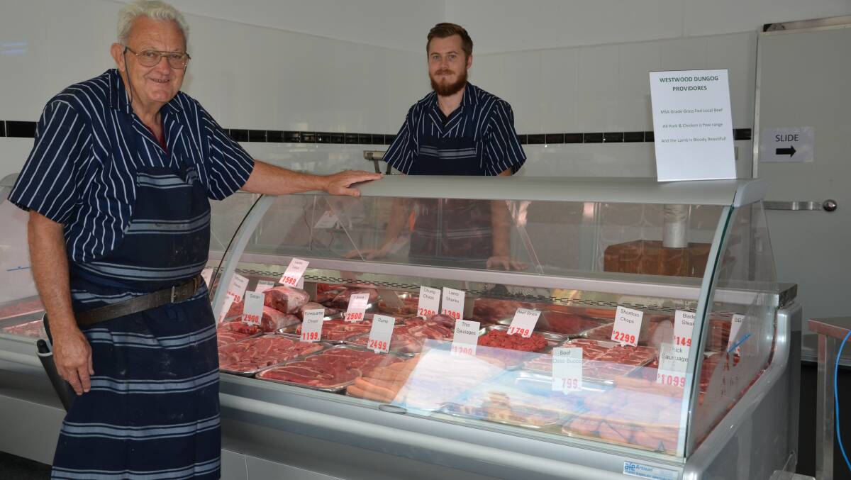 FREE RANGE: Westwood Dungog Providorers’ butchers Brian Simpson and David Watkins