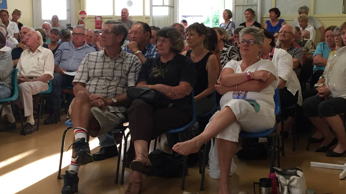 GOOD CROWD: Some of the interested Dungog Shire residents at the Port Stephens-Dungog merger proposal meeting on Wednesday night.