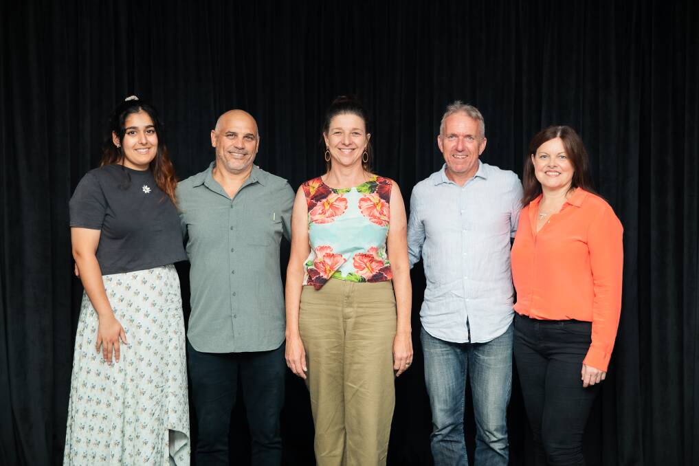 ACTIVISM: From left, Doha Khan, Steve Pasvolsky (director), Michelle Dado-Millynn, Anthony Marsh and Kirsten Armstrong.