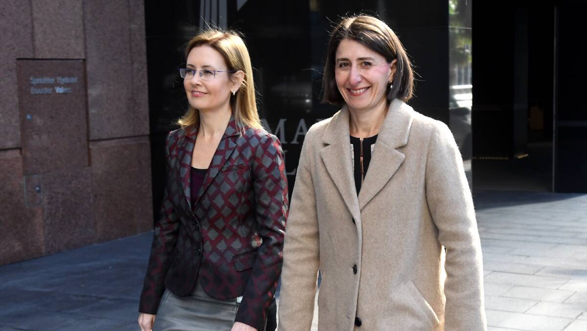 MERGER FARCE: Gabrielle Upton who has had a concenient change of heart when it comes to forced council mergers, pictured with Premier Gladys Berejiklian.