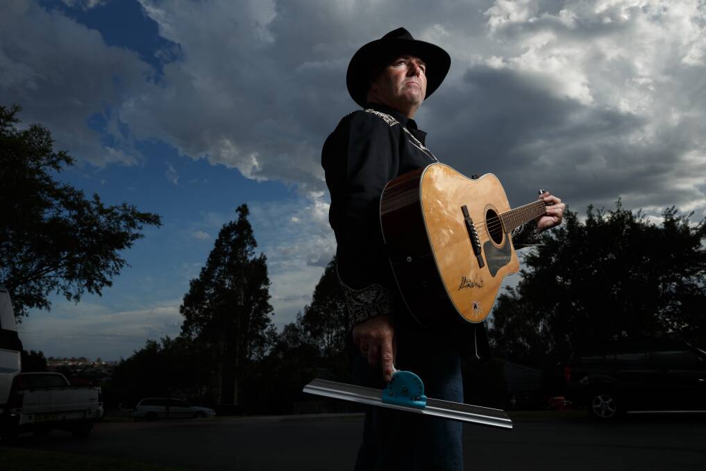 Man of many talents: Lower Hunter country crooner Jason Carruthers balances a window-cleaning business with a budding music career. Picture: Max Mason-Hubers