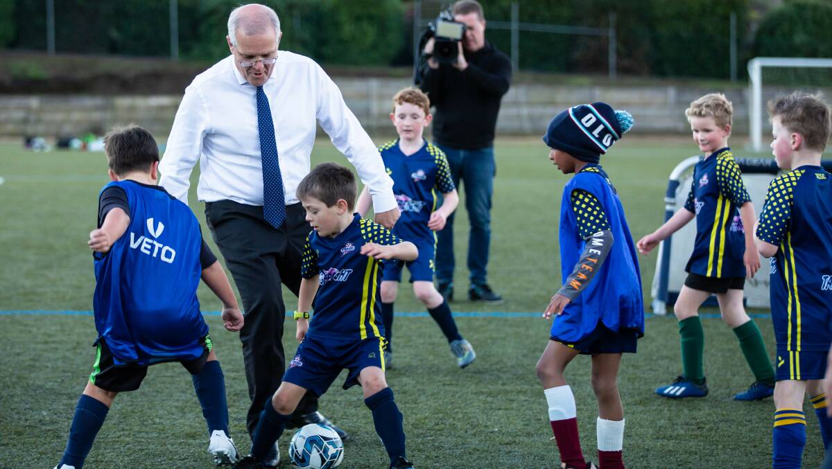 Scott Morrison has eyes on the ball. Picture: Eve Woodhouse