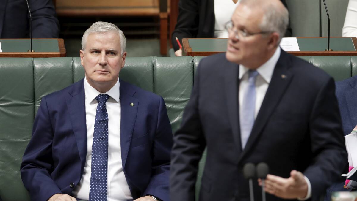 Deputy Prime Minister Michael McCormack (left) has come under fire for dismissing comments linking bushfires to climate change as "ravings of some pure enlightened and woke capital city greenies". Picture: Alex Ellinghausen