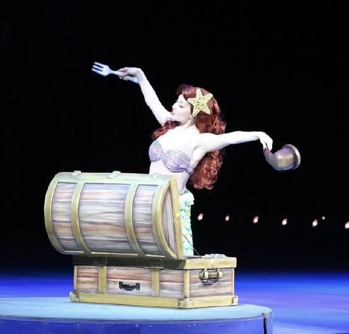 Brittany Watkins dressed as Ariel in a previous production of Disney on Ice. The Newcastle ice skater is appearing in her fifth production this year with Disney On Ice presents Into The Magic.