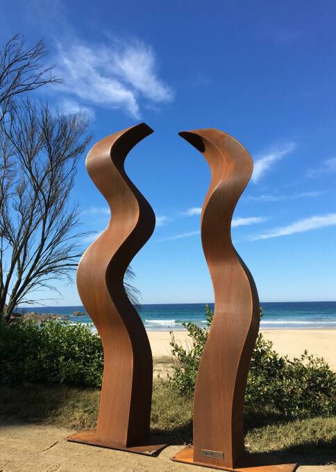 2021 Sculpture on the Farm acquisitive prize winner for the Dungog Common: Sowelu Two by Jen Mallinson.