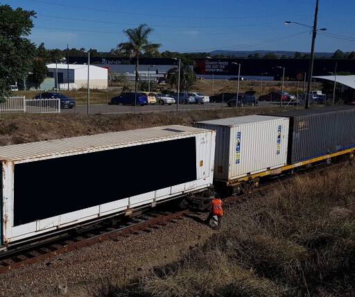Freight train derailed at Telarah Station around 4.30pm Thursday. Picture: Colin Woodward