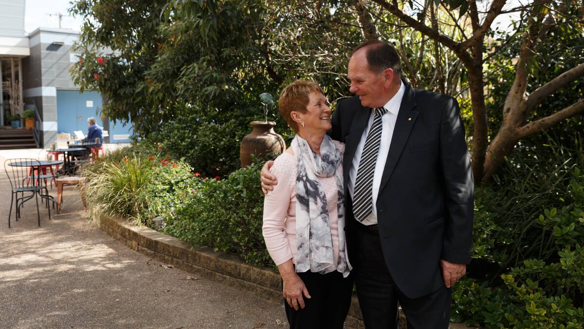 Peter Blackmore with his wife, Robyn. Picture: Max Mason-Hubers