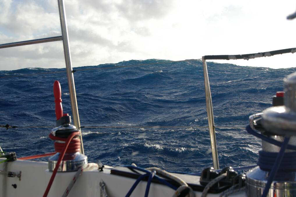 Building seas as a storm approaches, as seen from the yacht "Solo Globe Challenger". Picture: Courtesy, Graham Murphy  