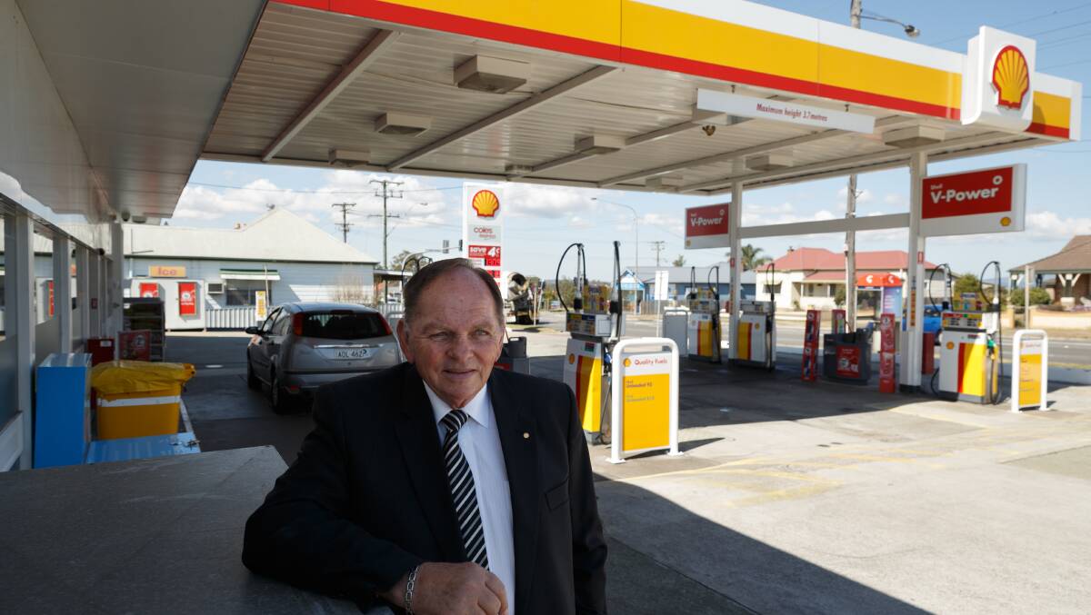 Peter Blackmore at the service station he operated before his political career took over. Picture: Max Mason-Hubers