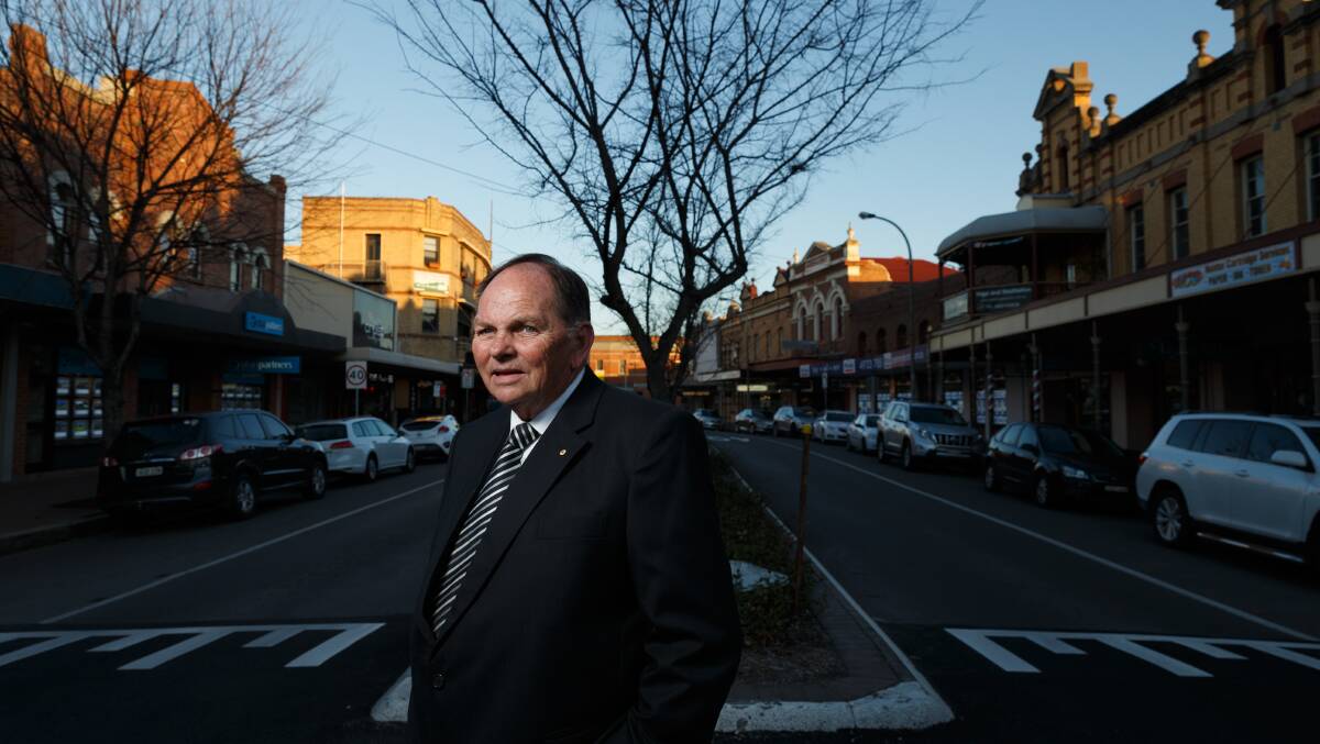 Looking forward: Retiring mayor Peter Blackmore, in High Street, Maitland. Picture: Max Mason-Hubers