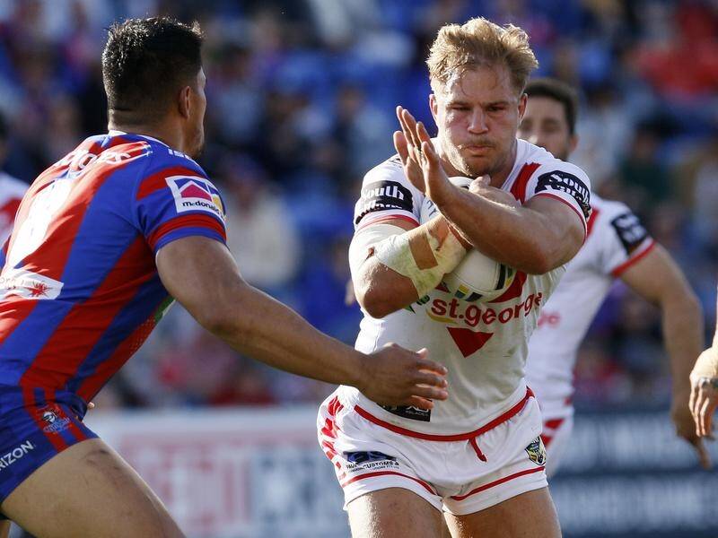 Dragons forward Jack de Belin has been ruled out of a NRL trial with the Newcastle due to a virus.
