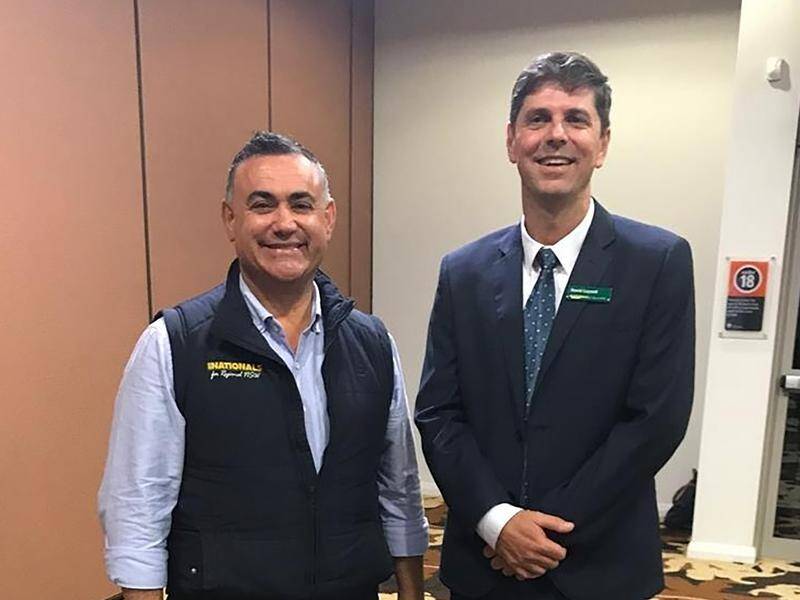 NSW Nationals leader John Barilaro with the candidate for Upper Hunter by-election David Layzell.