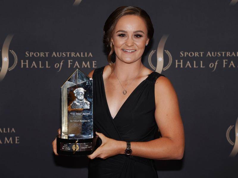Australian tennis star Ashleigh Barty thanked her support team after lifting the Don Award.