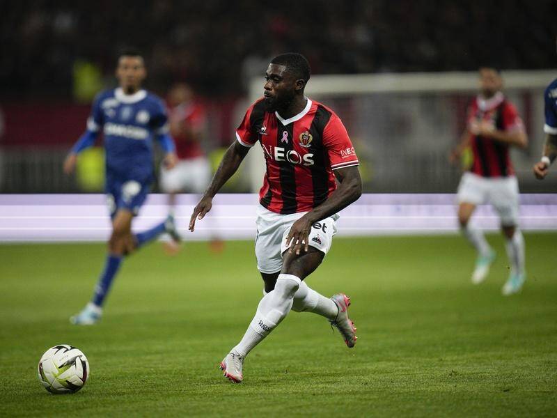 Jeremie Boga's late strike earned Nice all three points at home to Reims in Ligue 1. (AP PHOTO)