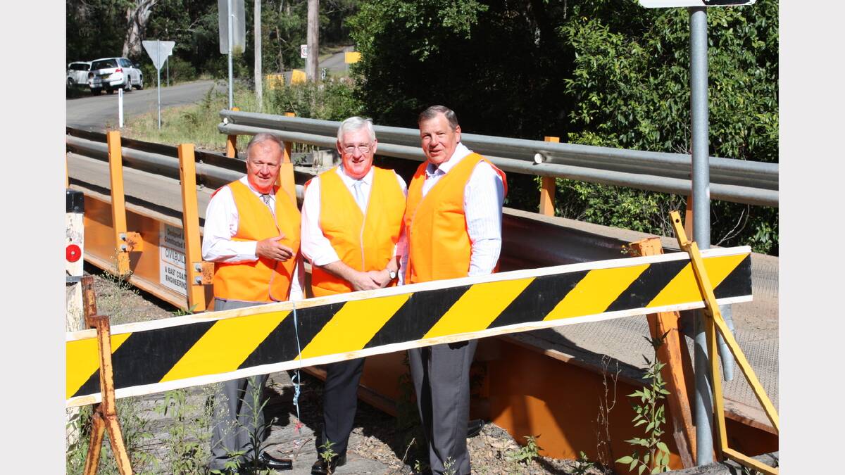 Mayor of Dungog Harold Johnston, Dungog Shire Council general manager Craig Deasey and Federal Member for Paterson Baldwin.