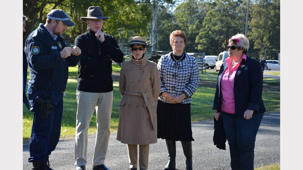 Senior Constable Brad Smith, His Excellency General The Honourable David Hurley AC DSC (Retd), Governor of New South Wales, Mrs Hurley, Great Lakes Council mayor Jan McWilliams and Cr Karen Hutchinson.