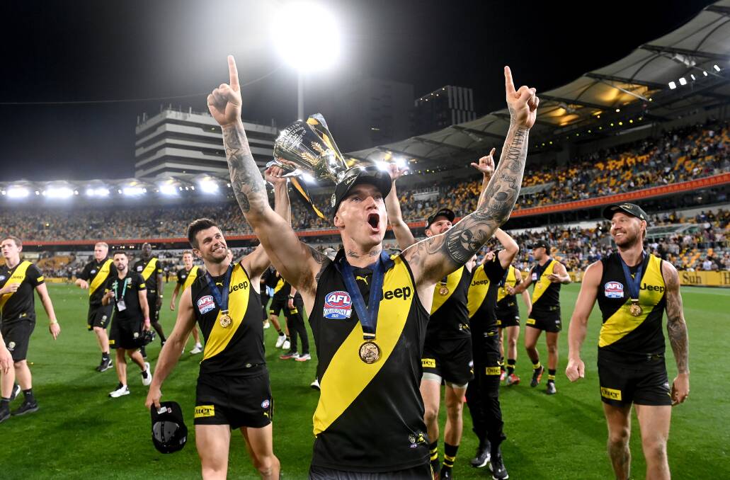 A third Norm Smith Medal makes Richmond's Dustin Martin the greatest finals player this century. Photo: Bradley Kanaris/AFL Photos/via Getty Images