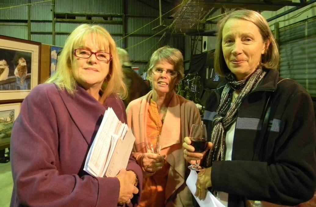 President of Dungog Arts Society Marilyn Rudak, Pauline Cambourne and Lisa Connors.