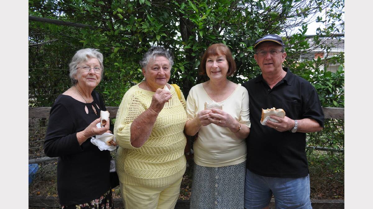 Dungog Historical Car Club members Robyn McCauley, June Jennison and Colleen and Harry Zajac.